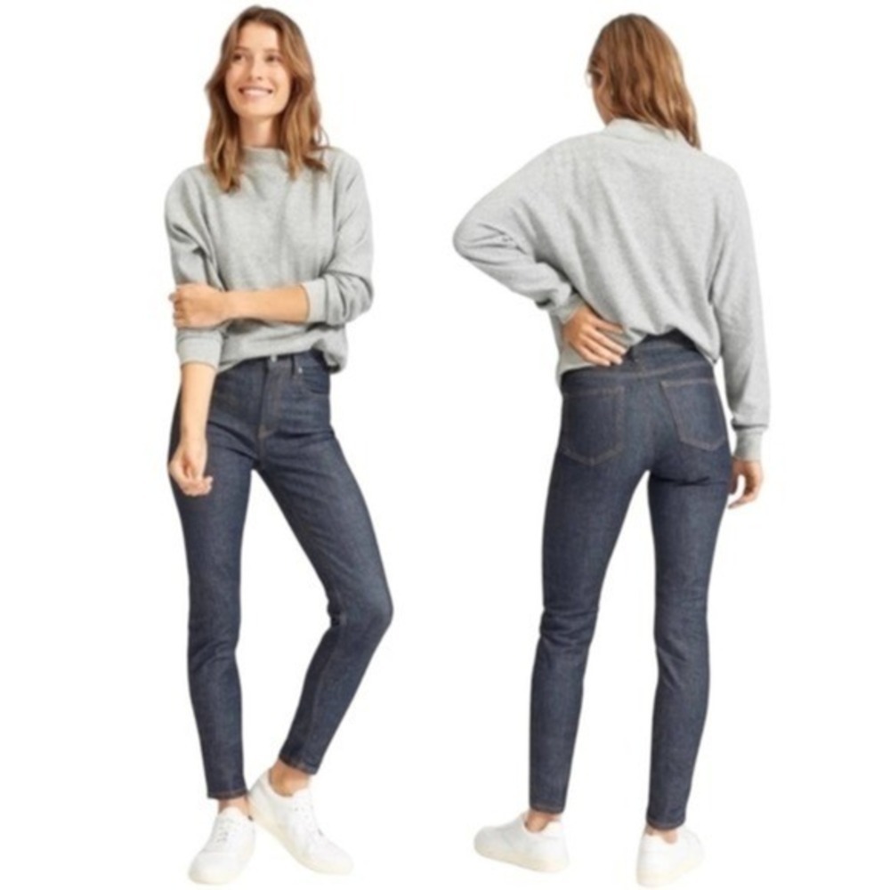 Everlane High Rise Skinny Cotton Dark Indigo Wash Regular Denim‎ Jeans Size 27